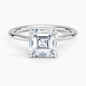 BOJ <b>Ring</b> 098 Asscher Cut 925 <b>Silver</b> Halo Stone Prong Setting <b>Solitaire</b> Diamond <b>Ring</b> 2ct D Color VVS1 Moissanite GRA Certified - Product Image 1