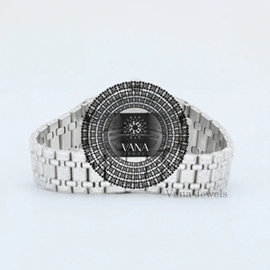 นาฬิกาเพชรหรูหรา Vana Jewels ตัวเรือนสแตนเลสทรงกลม ระบบอนาล็อก ควอตซ์ สำหรับผู้ชายและผู้หญิง แฟชั่นทันสมัย - Product Image 5