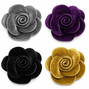 Red Velvet Rose Flower Throw Pillow <b>Cushion</b> Decorative Plush Floral Accent Pillow for Living Room Sofa Bedroom Home Decor - Product Image 2