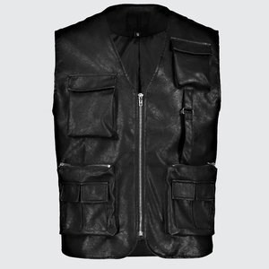 Low MOQ Casual Style Genuine Leather Vest for Adult Men High Quality Fashion with Custom Logo Decoration - Product Image 4
