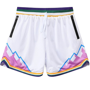 Nouvel uniforme de basket-ball sublimé noir, style vintage, short de basket-ball en maille pour femmes et hommes - Product Image 1