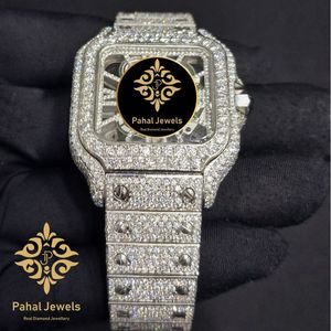 Reloj de Cuarzo con Incrustaciones de Diamantes, Esfera Cuadrada, Cristal de Zafiro, Correa de 20 mm, Estilo Vintage de Lujo, Números Romanos Analógicos, para Regalo y Moda - Product Image 2