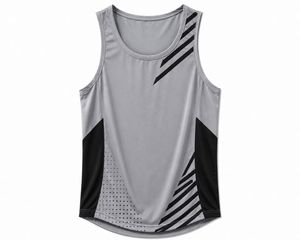 Débardeur sans manches géométrique pour homme, col rond, respirant, tricoté, coupe sportive, 100 % coton, séchage rapide, écologique - Product Image 3