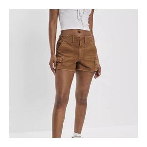 Shorts en jean moulants taille mi-haute pour femmes, respirants, avec poches boutonnées, couleurs personnalisées, collection 2025, qualité supérieure, fabrication OEM Pakistan - Product Image 1