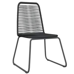 Ensemble de salle à manger de jardin en acier noir avec revêtement en poudre, 2 places, mobilier d'extérieur moderne - Product Image 5