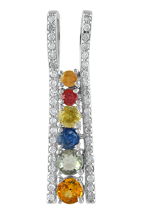 Colgante de Zafiro y Diamantes Múltiples en Plata de Ley 92.5 KLSP-50320 - Product Image 2