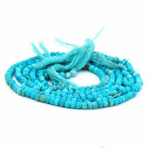 Cuentas de Turquesa Natural de Arizona Azul Cielo, Facetadas, de 5mm-6mm, para la Fabricación de Joyas, Piedras Semipreciosas, Hilo de Cuentas, Tercera Calidad - Product Image 2