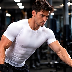 Camiseta Deportiva de Manga Corta de Secado Rápido, Compresión, Ajuste Muscular, para Entrenamiento, Fisicoculturismo, Gimnasio, Fitness y Running - Product Image 5