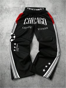 Pantalon de jogging ample Y2K pour homme, style punk, avec lettres graphiques, double taille et jambes larges - Product Image 2