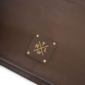 Genuine Leather Brown Large Capacity Laptop <b>Bag</b> Briefcase Crossbody <b>Computer</b> Handheld Business Travel <b>Bag</b> - Product Image 3