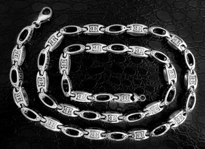 Solid 925 Sterling <b>Silver</b> Plated Figaro Chain Necklace Zinc Alloy Unisex Hiphop Style Daily Wear Gift Jewelry - Product Image 3