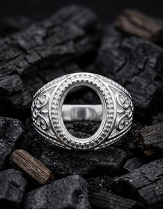 925 Sterling Silver 9x11mm Oval Bezel Semi Mount <b>Ring</b> Vintage Filigree <b>Blank</b> Gemstone Setting <b>Ring</b> Making Newest Jewelry Finding - Product Image 3