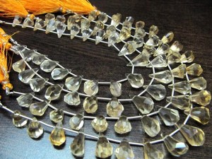 Cuentas de citrino natural facetadas en forma de lágrima de 6x10mm a 9x15mm, vendidas por hebra de 8 pulgadas. - Product Image 4