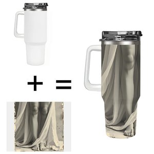 Insulated Tumbler 40oz Stainless Steel Travel Mug With Handle For <b>Hot</b> Cold Drinks - Product Image 1