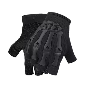 Gants en cuir véritable, gants tactiques mi-doigts, pour la randonnée en montagne, la chasse, protection, logo personnalisé, couleur au choix - Product Image 1