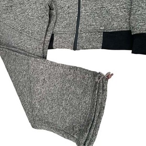 Survêtement unisexe gris à capuche avec fermeture éclair intégrale, coupe décontractée, en polyester et coton, pour l'automne, avec poches latérales - Product Image 6