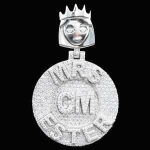Colgante GIM Iced de dibujos animados, chapado en plata, aleación con diamantes de imitación, temática Hip Hop, amuleto unisex, regalo - Product Image 3