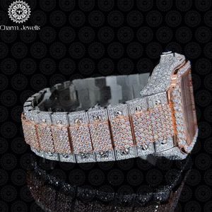 Charm_Jewells Luxury Stainless Steel Rectangle <b>Watch</b> Analog Dial Sapphire Crystal <b>Diamond</b> Bezel Butterfly Clasp Unisex - Product Image 2
