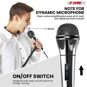 ไมโครโฟน XLR 5 คอร์ 2 ชิ้น ไมค์ไดนามิกสำหรับคาราโอเกะ ร้องเพลงในสตูดิโอ ไมค์แบบมือถือ - Product Image 3