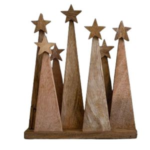 Eco-Friendly Wooden Christmas <b>Tree</b> <b>Ornament</b>, Handmade Rustic Natural Wood Holiday Decoration for Tabletop, Christmas Centerpiece - Product Image 1