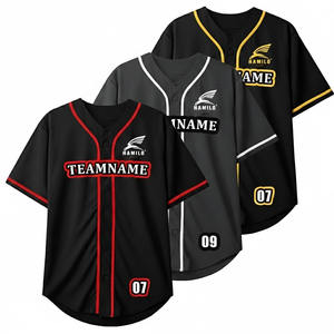 Ensemble de maillots de baseball pour hommes, vêtements de sport respirants à séchage rapide 100% polyester, logo personnalisé, pour adultes - Product Image 6