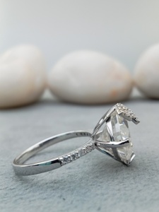 D'VINS JEWELS Bague de fiançailles et de mariage tendance en forme de coussin, taille brillante, or rose rempli, couleur D blanc, certifiée, avec diamant de laboratoire - Product Image 5