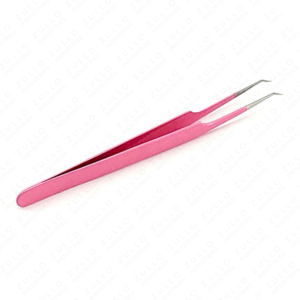 Stainless Steel Eyelash Extension Tweezers Pink Tip Precision Lash <b>Tool</b> Custom Logo Packaging Professional - Product Image 5
