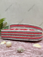 Sac à bandoulière perlé motif cerise, pochette de resort, vente en gros, OEM, sac à main artisanal, export, marque privée, fermeture éclair simple