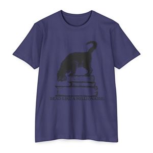 เสื้อยืดลายกราฟิกแมวอ่านหนังสือสไตล์วินเทจ – เสื้อยืดผ้าฝ้ายลำลองสำหรับทุกเพศ, เสื้อสำหรับคนรักหนังสือ - Product Image 5