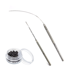 Agujas de tracción profesionales Micro anillos/agujas de bucle pelucas herramienta de extensiones de cabello Micro anillo inserción cuentas gancho herramienta color personalizado - Product Image 3