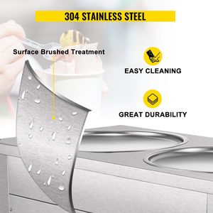 Máquina Comercial de Helado Frito de Acero Inoxidable de 1800W con Dos Placas de 17.7 Pulgadas - Product Image 3