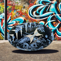 Ballon de rugby de rue professionnel populaire – Matériau synthétique en caoutchouc durable, logo personnalisé, haute rétention d'air, vessie anti-fuite