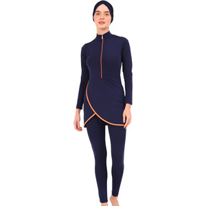 Traje de Baño Musulmán Personalizado para Mujer, Burkini Modesto de Cobertura Completa, con Cremalleras Delanteras, Estampado, Conjunto de 2 Piezas, Secado Rápido, Elegante, Islámico - Product Image 2