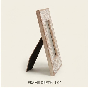 Resin Work Wood Photo Frame 4x6 Inch Rectangle Rustic Handmade Tabletop Vertical Display - Product Image 2