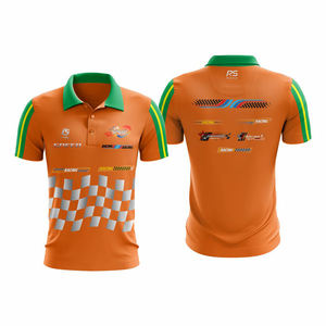 Camiseta Polo de Carreras Personalizada por Sublimación, Ropa de Equipo de Motorsport, Logotipos de Patrocinadores Impresos Digitalmente, Venta al Por Mayor - Product Image 1