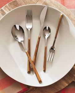 Multipurpose Stainless Steel Cutlery <b>Set</b> With Wooden Handle For Kitchen Home Office <b>Lunch</b> And Outdoor Meals - Product Image 4