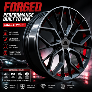 Cerchi in Lega di Alluminio Forgiati Personalizzati <span class=keywords><strong>Sen</strong></span> Yao - Design Monoblocco a Razze Multiple, Finitura Nera, Compatibilità Universale per Modelli Tesla - Product Image 1