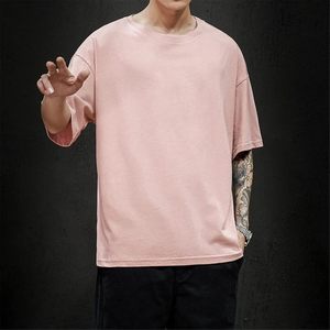 T-shirt homme oversize en coton peigné, toucher doux, anti-boulochage, esthétique minimaliste, décontracté, pour le quotidien - Product Image 1