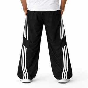 Pantalon de survêtement léger pour homme en nylon coupe-vent, taille élastique, coupe droite, vêtements de sport, production OEM en usine - Product Image 3