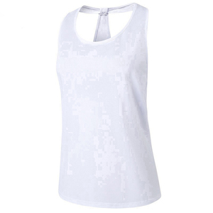 Débardeur blanc grande taille pour femme, sans manches, dos froncé, 100% coton, jersey d'été respirant, vêtements de sport décontractés - Product Image 1
