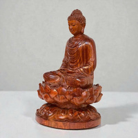 Estatua de Buda Shakyamuni de Madera de Palisandro Natural Hecha a Mano en Da Nang, Vietnam, Escultura de Buda Sentado, Decoración para Altar y Meditación en el Hogar