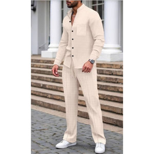 Ensemble coordonné pour homme, tenue assortie pour homme, vêtements de voyage, semi-formel, événements décontractés, style resort, esthétique minimaliste - Product Image 1