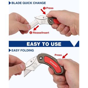 Set di 3 Coltelli Pieghevoli con Lama a Cambio Rapido e 10 Lame Extra, Dotato di Meccanismo Back-Lock - Product Image 3
