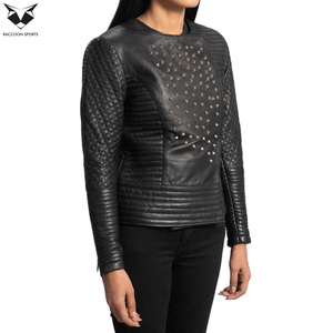 Premium Handmade Good Selling New Arrival OEM ODM Service Urban Style High-Quality Genuine Leather Slim Fit Studded <b>Jackets</b> - Product Image 2