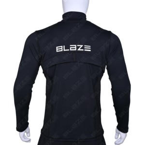 Custom Men's Quarter Zip Long Sleeve Gym Shirt Moisture Wicking Athletic Training Top OEM Sportswear Manufacturer - Product Image 3