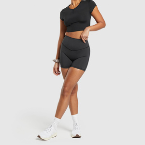 Shorts deportivos de cintura alta para mujer, talla grande, para gimnasio, correr, pilates, yoga, entrenamiento. - Product Image 4