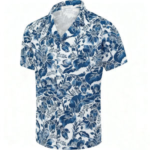เสื้อฮาวายสำหรับผู้ชาย เสื้อลำลองชายหาดฤดูร้อน ปิดกระดุม ลายดอกไม้ ทรอปิคอล เสื้อแขนสั้นสำหรับวันหยุด - Product Image 6