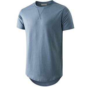 T-shirt long personnalisé pour homme, coupe décontractée, 200 GSM, coton premium, manches courtes, fabrication sous marque privée, faible MOQ - Product Image 6