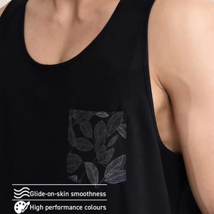 Wholesale Customized Men's Tank Top Solid Color Quick Dry Breathable Eco-Friendly Polyester/Cotton Nonwoven Sports Wear Custom - Product Image 6