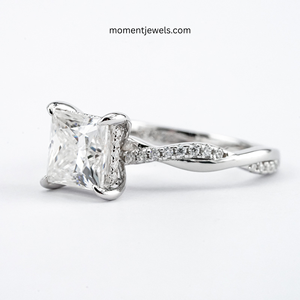 Bague en argent sterling 925 avec moissanite pour femme, sertie griffe, motif géométrique, 5g - Product Image 2
